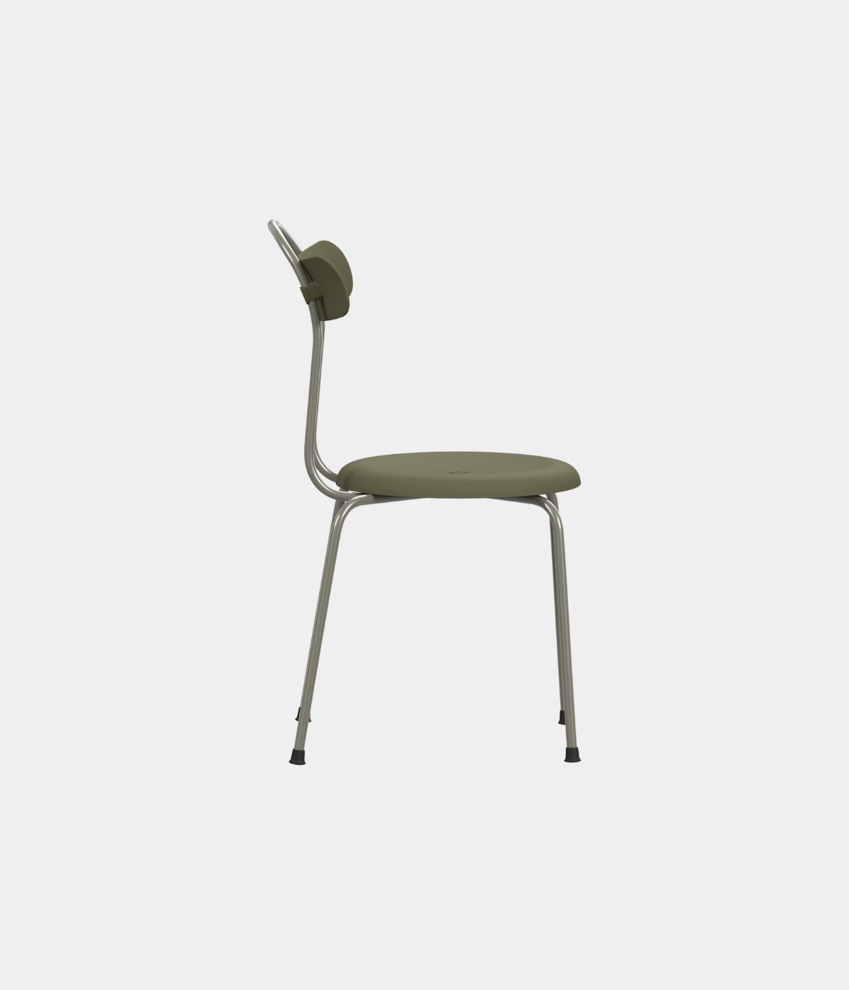 Taburett Plus Stuhl von Lammhults in Grün, seitlich aufgenommen vor schwarz-weißem Hintergrund. Das moderne, klare Design und die auffällige grüne Farbe verleihen dem Stuhl eine elegante, zeitgemäße Ausstrahlung