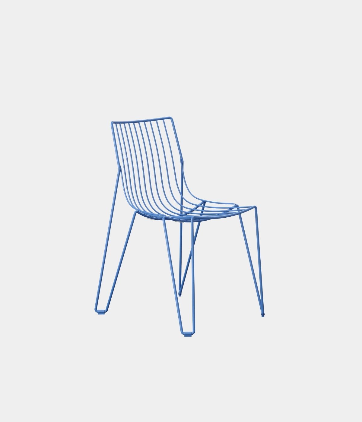 Blauer Tio Chair von der Seite 