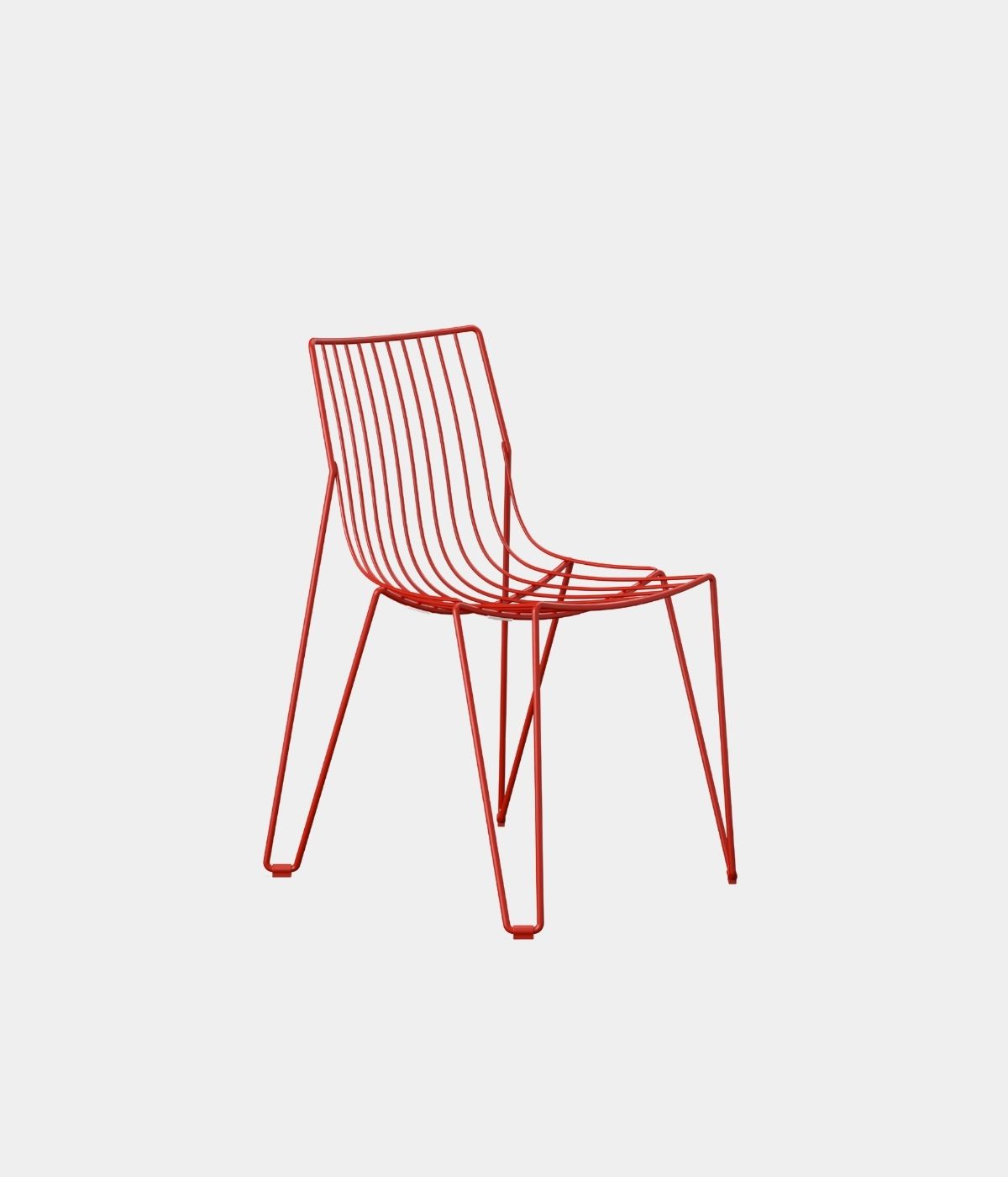 Roter Tio chair von der Seite 